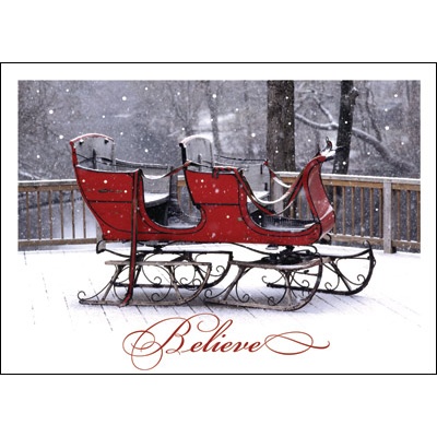 Sleigh in Snow Card