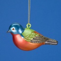 Painted Bunting Glass Ornament