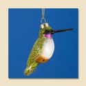 Black Chinned Hummingbird Glass Ornament