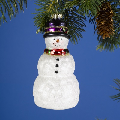Snowman Glass Ornament