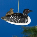 Loon and Baby Glass Ornament