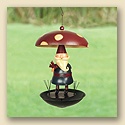 Cardinal and Gnome Birdfeeder