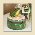 Frog and Lily Pad Porcelain Box