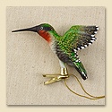 Ruby-Throated Glass Ornament