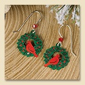 Cardinal Wreath Earrings
