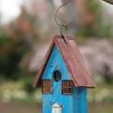 Blue Roofed Rustic Birdhouse