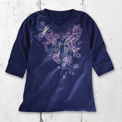 Silver Foil Dragonfly Tee