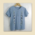Wildflower Blue Button Tee