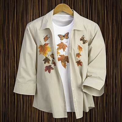 Butterflies and Leaves Shirt and Tank Set