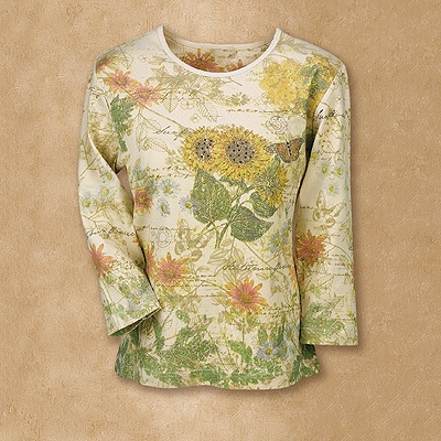 Sunflowers & Monarchs Art Tee