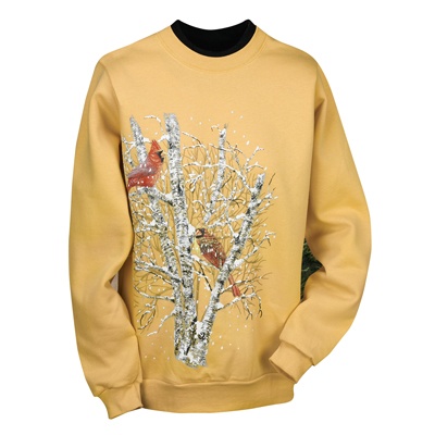 Cardinal and Aspen Trees Pullover