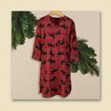 Moose Plaid Flannel Nightshirt