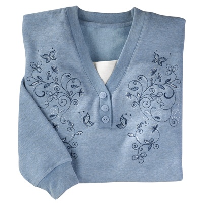 Butterflies and Flower Pullover