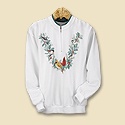 Chickadee and Cardinal Wreath Pullover
