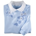 Lace Flower Blues Pullover