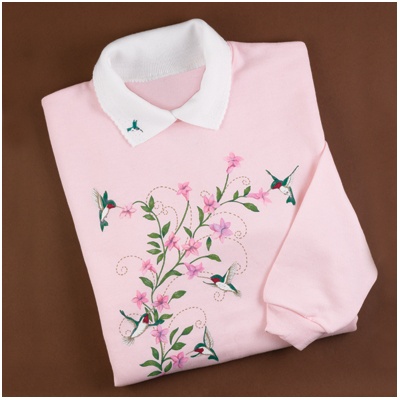 Hummingbird & Blossoms Pullover