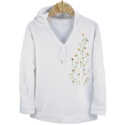 Daisies on White Hooded Pullover