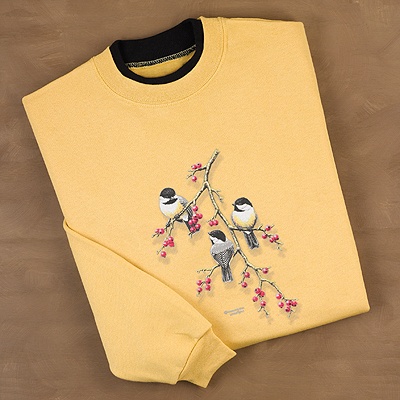 Berry Branch and Chickadees Pullover