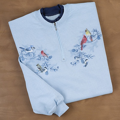 Songbirds & Pine Cones 1/4 Zip Pullover
