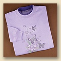 Silver Flowers and Butterflies Pullover