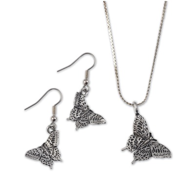Butterfly Plant a Tree Earrings and Pendant Set