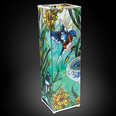 Plant a Tree Art-Glass Vase, Bluebirds