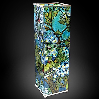 Plant a Tree Art-Glass Vase, Hummingbirds