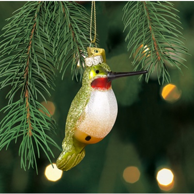 Hummingbird Glass Ornament