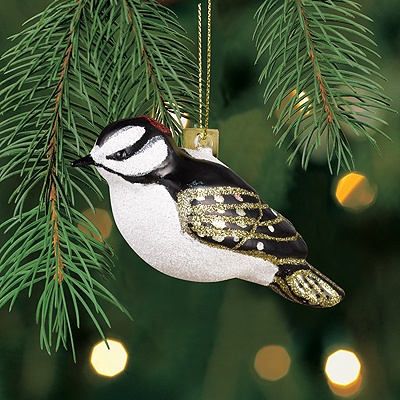 Woodpecker Glass Ornament