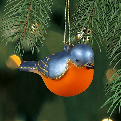 Bluebird Glass Ornament