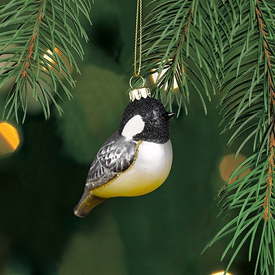 Chickadee Glass Ornament