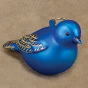 Indigo Bunting Glass Ornament
