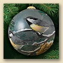Hautman Brothers Chickadees and Pine Cones Ornament