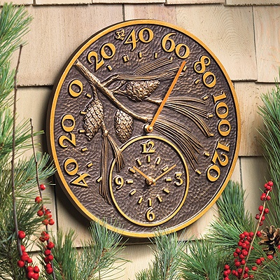 Pine Cone Thermometer Clock