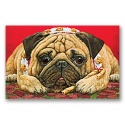 Poinsettia Pug Card