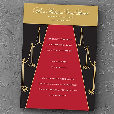 Red carpet wedding invitations