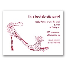 Bachelorette Shoe - Apple - Party Invitation