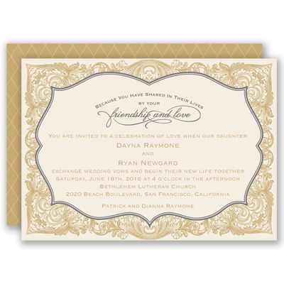 Antique Border - Golden - Invitation