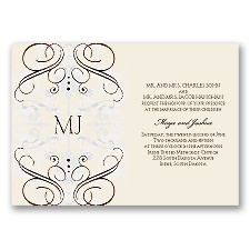 Eternal Flourish - Ecru - Chocolate - Invitation