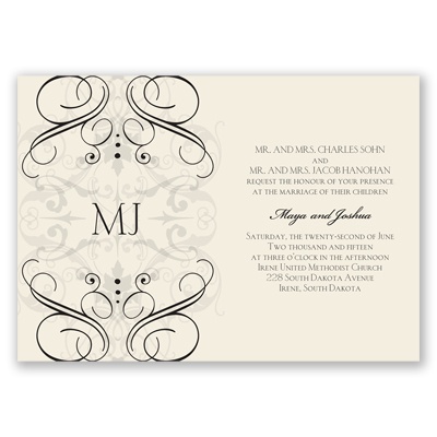 Eternal Flourish - Antique White - Invitation