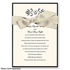 Delicate Border - Ecru - Invitation