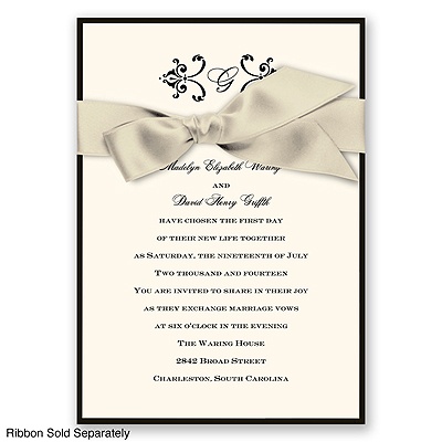 Delicate Border - Ecru - Invitation