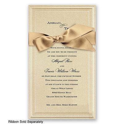 Gold Shimmer Border - Invitation