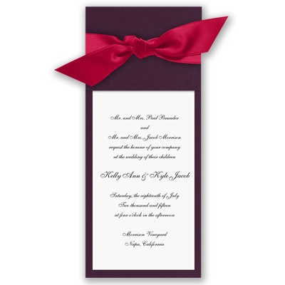 Wrapped in Love - Eggplant Wrap & Bright White Invitation