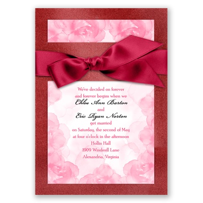 Treasured Jewels Vintage Roses - Garnet Invitation