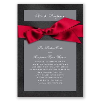 Treasured Jewels Solid - Onyx & Bright White Invitation