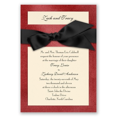 Treasured Gems - Garnet & Antique White Invitation