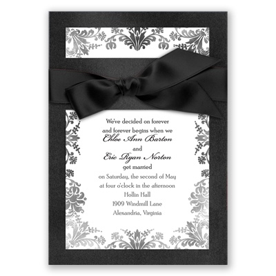 Treasured Jewels Washed Filigree - Onyx Invitation