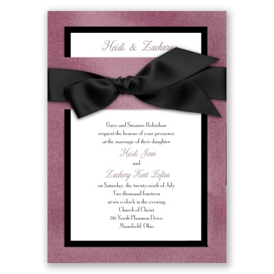 Treasured Jewels Border - Amethyst & Bright White Invitation