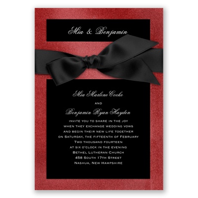 Treasured Jewels Solid - Garnet & Bright White Invitation